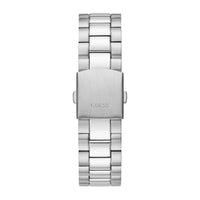 Reloj analógico GUESS plateado con pulsera de eslabones, caja de acero inoxidable y resistencia al agua