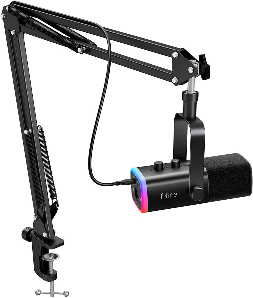 FIFINE AmpliGame AM8T XLR/USB Gaming Microphone Set, Dynamic PC Mic