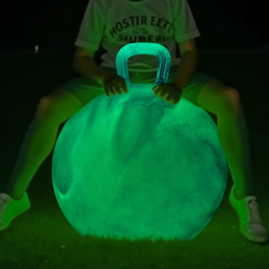 ZOOJOY Glowing Hopper Ball, 20 in Bouncy Ball with Handle for Kids Age 5-12