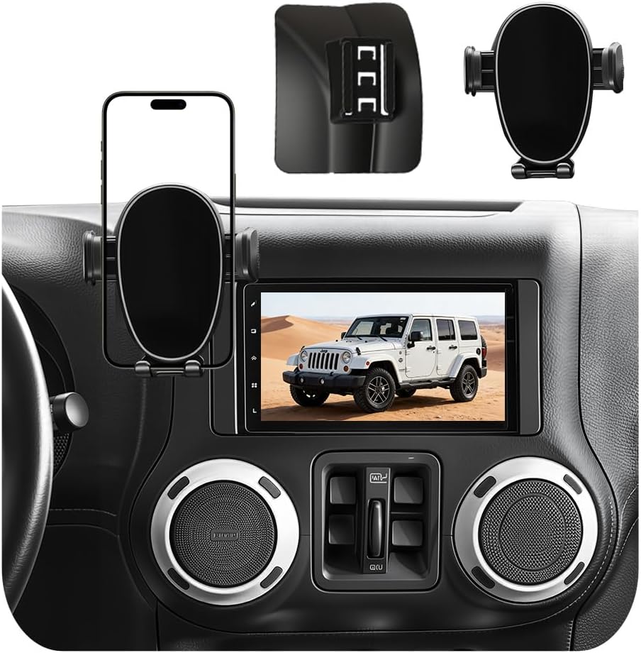 Car Phone Holder for Jeep Wrangler (2011-2016 2017),Dashboard Phone Mount,360 Phone Holder Rotating,Hands Free Mobile Ho
