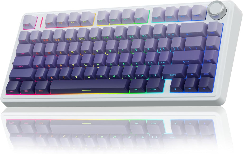 AULA F75 Pro Wireless Mechanical Keyboard,75% Hot Swappable Custom Keyboard,RGB Backlit,Pre-lubed Linear Switches,Side P