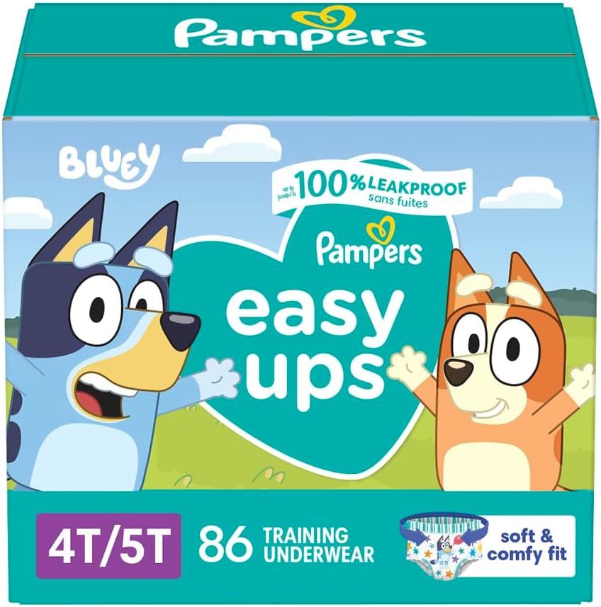 Pampers Potty Training Underwear for Toddlers, Easy Ups Diapers, Training Pants for Boys and Girls, Size 6 (4T-5T), 86 C
