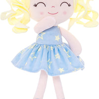 Gloveleya Baby Dolls Soft Snuggly First Baby Girl Gifts Soft Doll for Girls with Star Printed Blue Dress Galaxy Series