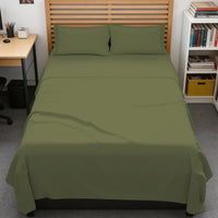 Full XL Sheets - 4 Piece Full XL Sheet Set - Cool & Breathable - Sage Green