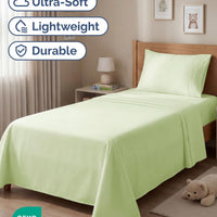 Twin Size 3 Piece Sheet Set - Comfy Breathable & Cooling - Light Sage Green
