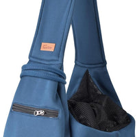 CUBY Dog and Cat Sling Carrier - Small Dog Carrier Sling with Adjust Strap & Zip Pocket, Hands Free Soft Dog Slings for