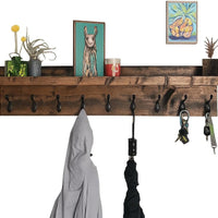 DistressedMeNot Coat Rack with Shelf Wall Mounted with Storage (Choose Your Length) Towel Rack Entryway Organizer Key Ho