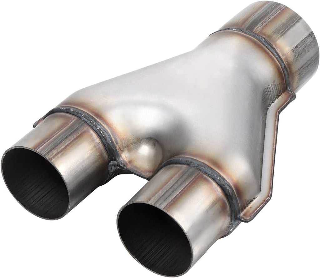 A-KARCK Exhaust Y Pipe 3" Inlet, Stainless Steel 2.25" Outlet 10" Long Y Pipe Withstands High Temperatures