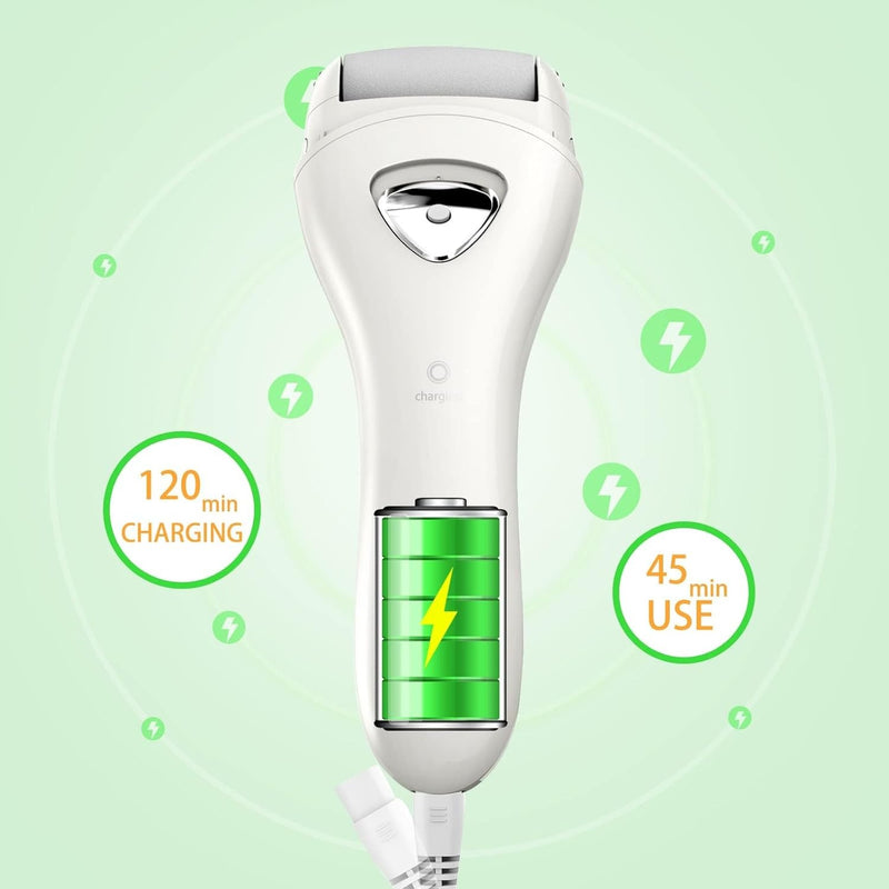 PRITECH Removedores de callos eléctricos recargables, herramientas electrónicas portátiles de pedicura, kit de eliminación de callos eléctrico, cuidado profesional de pies Pedi perfecto para piel seca