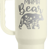 Mom Tumbler with Handle 40oz, Mama Bear Cup Stainless Steel Insulated Tumblers Coffee Travel Mug, Gifts for Moms from Daughter Son, Best Mother Gift for Christmas Birthday Mothers Day