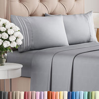 Full Size 4 Piece Sheet Set - Breathable & Cooling Sheets - Steel Blue