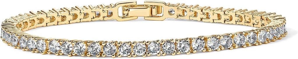 Ofertaza, PAVOI 14K Gold Plated 3mm Cubic Zirconia Classic
