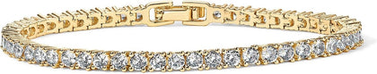 Ofertaza, PAVOI 14K Gold Plated 3mm Cubic Zirconia Classic