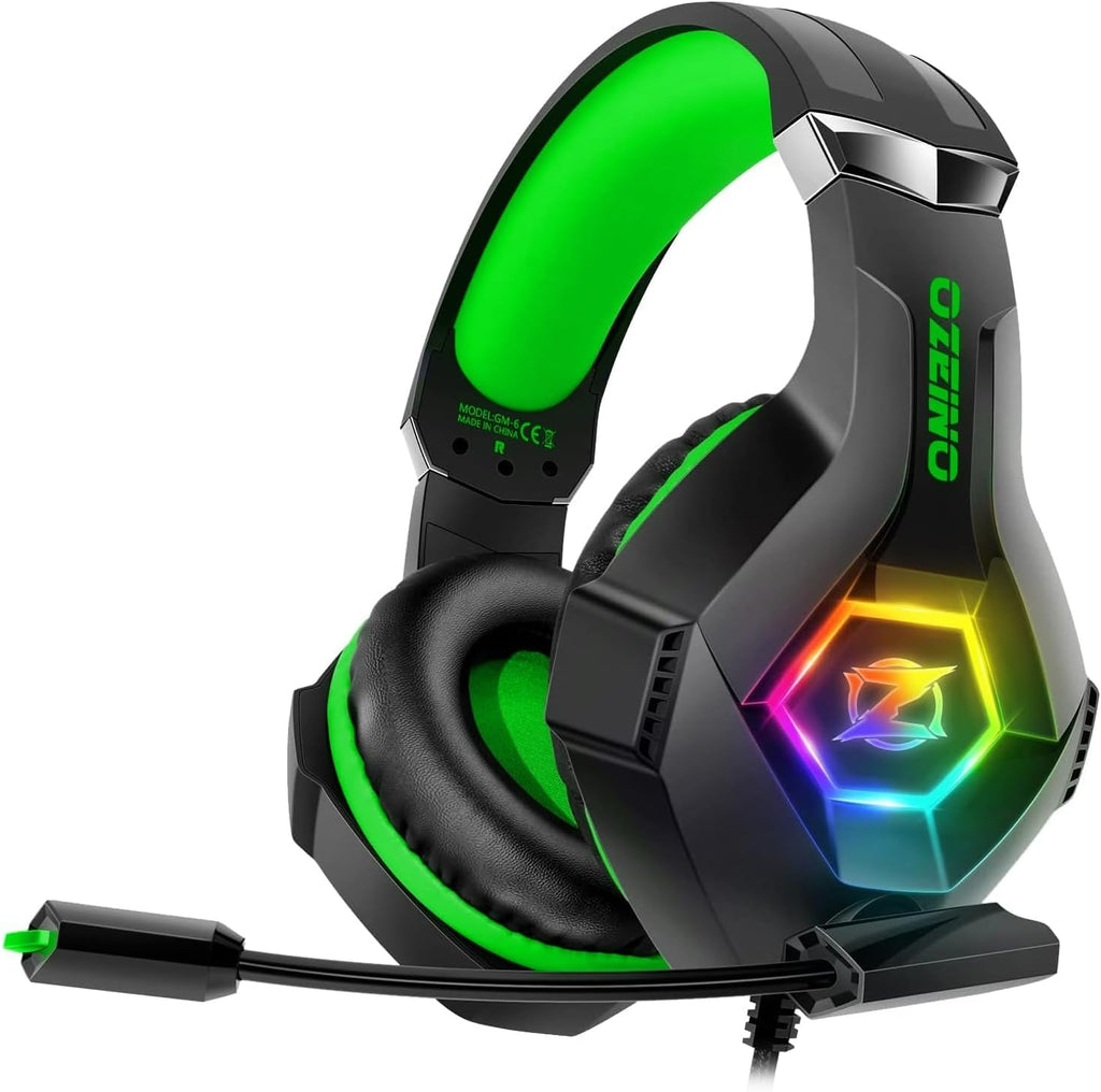 Ozeino Gaming Headset for PC, Ps4, Ps5, Xbox Headset with 7.1 Surround Sound, Gaming Headphones with Noise Cancelling Mi