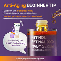 PURITO Retinol 0.1% + Retinal 0.1% Suero facial antienvejecimiento