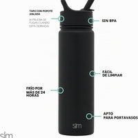 Simple Modern Water Bottle with Straw Lid Vacuum Insulated