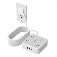 TESSAN Surge Protector Power Strip with 900J Surge Protection, 25 Ft, Grey