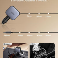 UGREEN 145W 4-Port Retractable Car Charger, 3C1A USB C Fast Charger with 60W Retractable Cable, Cigarette Lighter Adapter Compatible with MacBook Pro, iPhone 17/16, Galaxy S25/S24 Ultra, iPad, Laptop