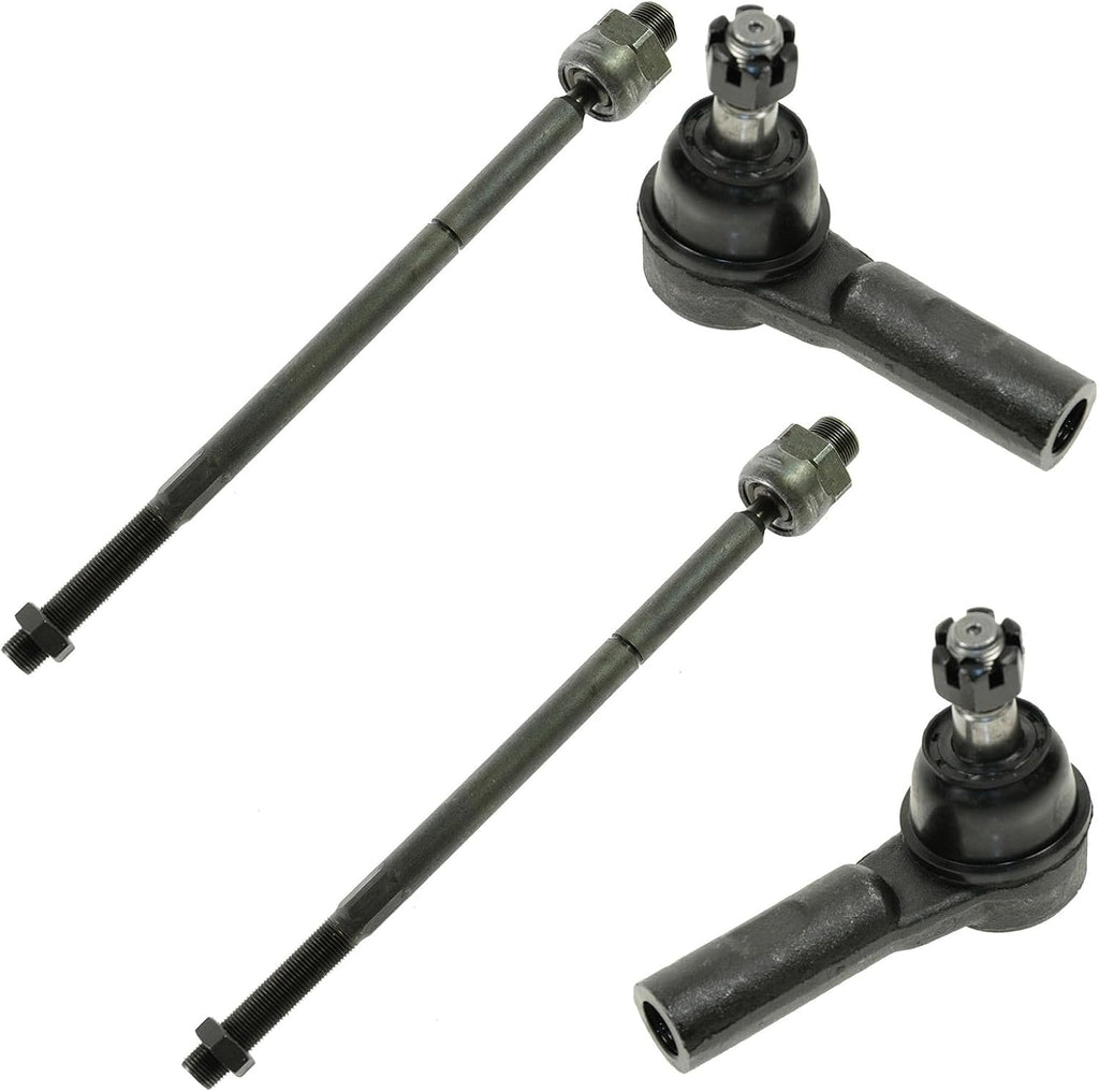 TRQ Inner and Outer Driver and Passenger Side Tie Rod Set 4 Piece