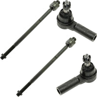 TRQ Inner and Outer Driver and Passenger Side Tie Rod Set 4 Piece