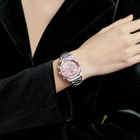 OLEVS Womens Watch Fashion Dress Diamond Female Watches for Ladies Analog Stainless Steel Waterproof Luminous Day Date Two Tone Wristwatch