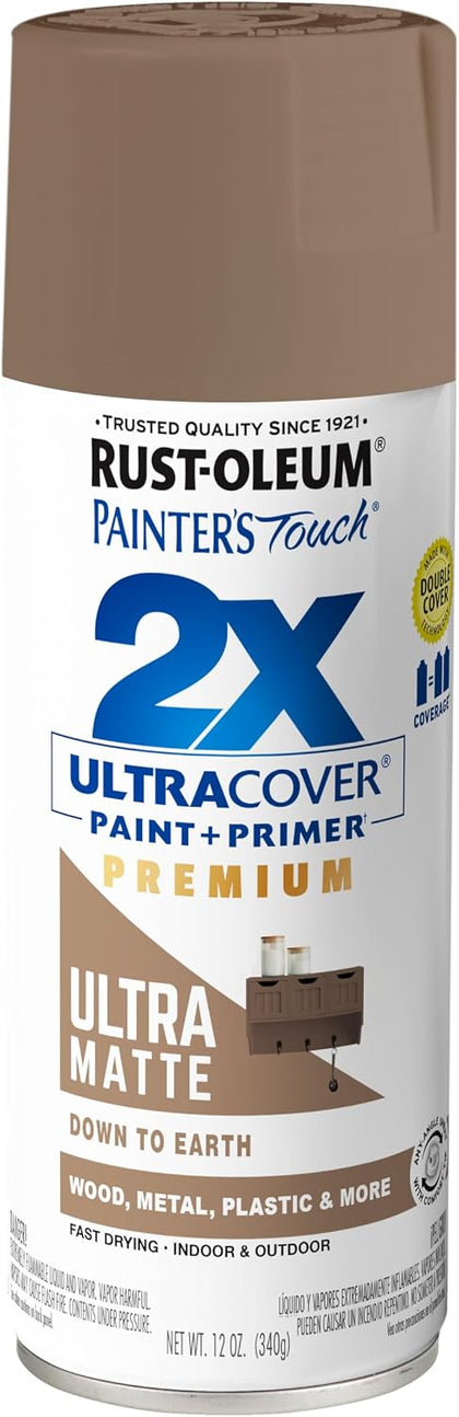 Rust-Oleum Painter's Touch 2X Ultra Cover Spray Paint, Down to Earth