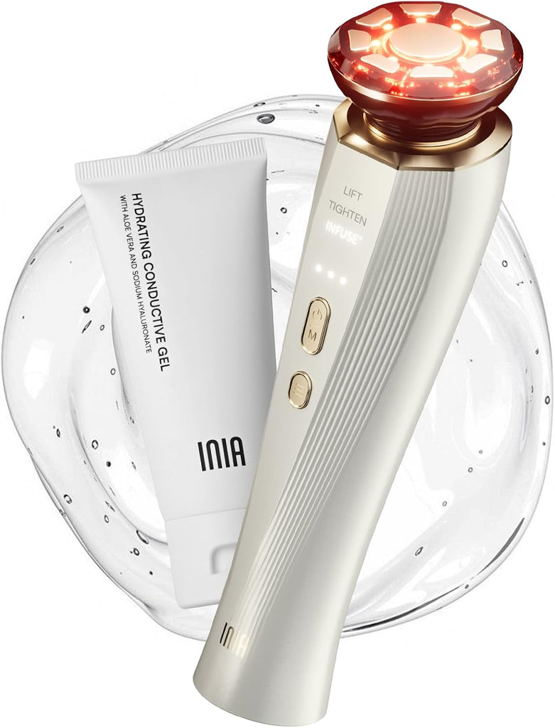 Terapia de luz roja 3 en 1 INIA para cara y cuello, dispositivo de belleza para hinchazón y reafirmación de la piel