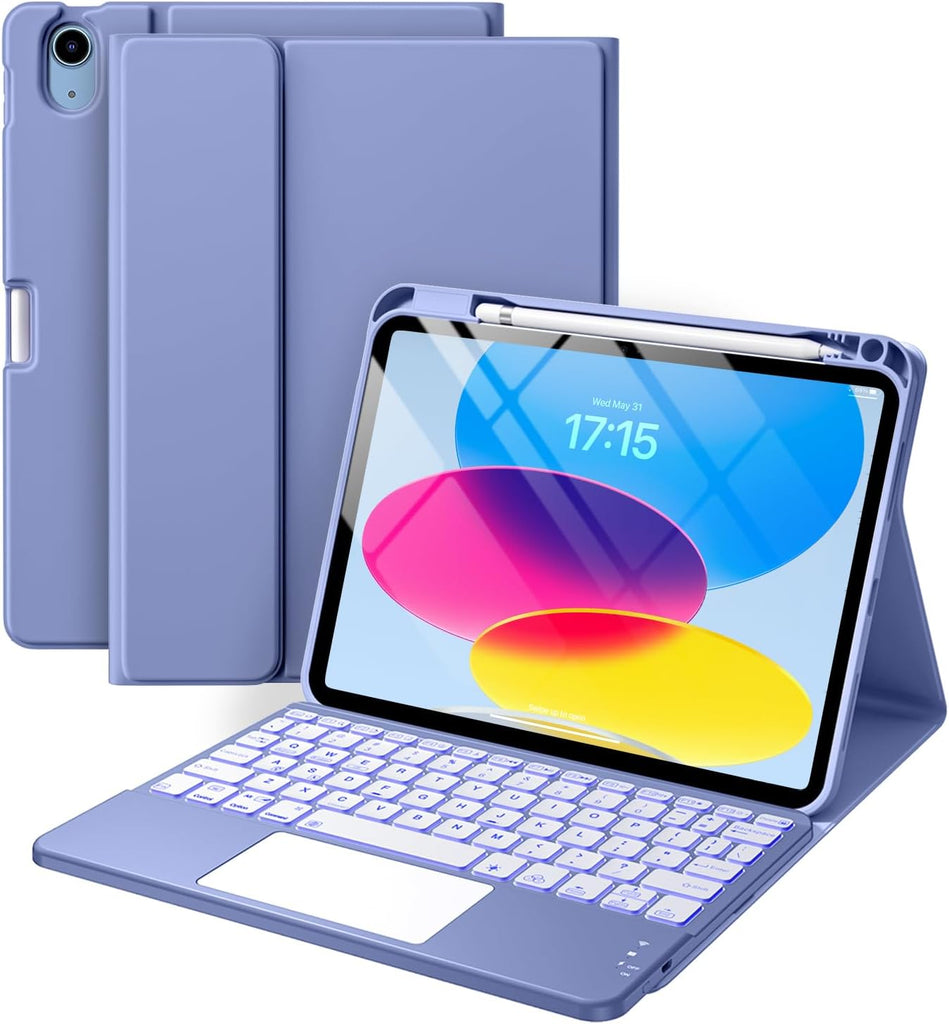 Funda con Teclado Harvopu para iPad 11" (A16) / iPad 10.ª Gen - Azul