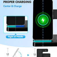 SMILE STATION store Wireless Charger for Samsung, 3-in-1 Foldable Charging Station
