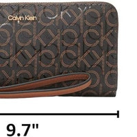 Calvin Klein Women's Key Item Saffiano Continental Zip Around Wallet With Wristlet Strap