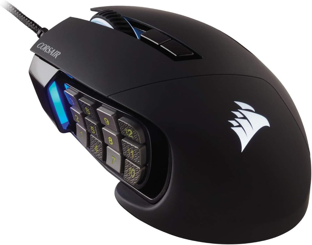 Corsair Scimitar RGB Elite Wired MMO MOBA PC Gaming Mouse – Black