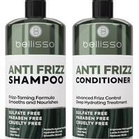 Anti Frizz Shampoo and Conditioner Set - Sulfate Free Hair Care Products for Women and Men - Frizzy Hair Control - Hydra