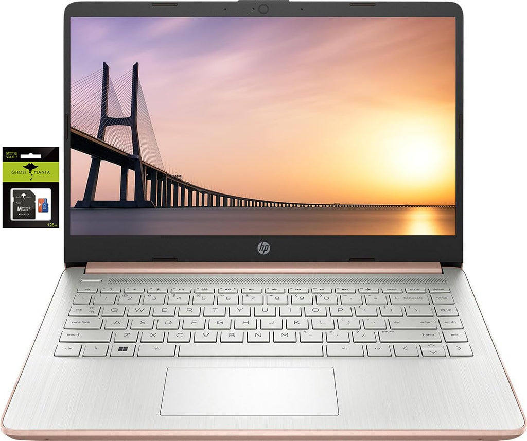 HP 14" Laptop Stream Ultral Light for Students and Business, Quad-core Intel Celeron Processor, 16GB RAM, 256GB Storage