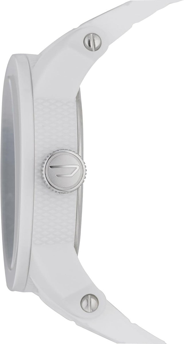 Diesel Double Down Silicone Three-Hand Analog Men's Watch, Big Face Watch for Men