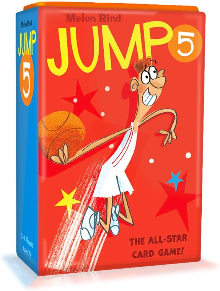 Melon Rind Jump 5, Math Game for Kids Learning Multiples of 5, Lively Basketball Themed Card Game, a Fun Math Activity f