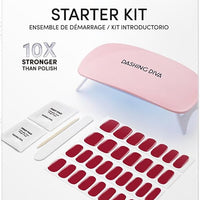 Dashing Diva Glaze Nail Starter Kit - Hot Tamale - Long Lasting, Chip Resistant, Semi-Cured Gel Nail Strips - 7-Piece Ma