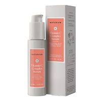Naturium Suero Facial Complejo de Vitamina C con Acido Hialuronico y Vitamina E, Tratamiento Antienvejecimiento, 30ml