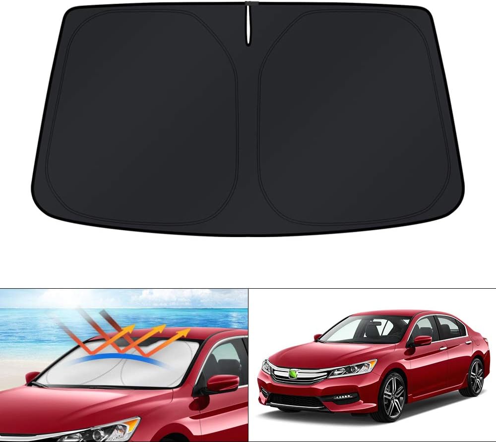 KUST Windshield Sun Shade for Honda Accord 2013-2015 2016 2017 Accessories Custom Fit Sunshade Foldable Sun Protector Bl