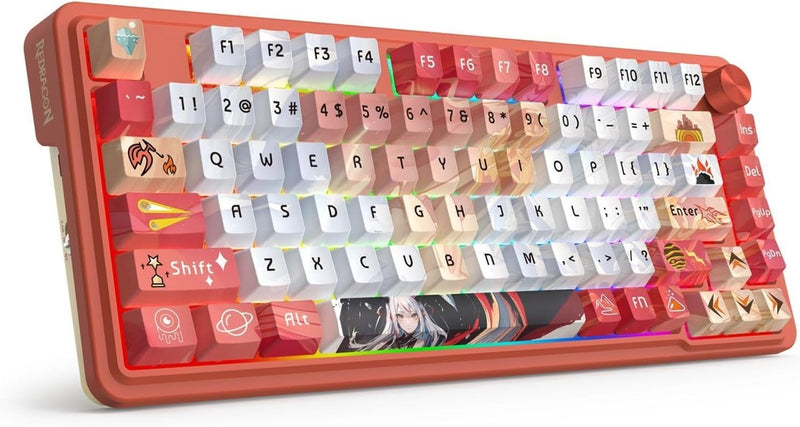 Redragon K673 PRO Wireless 81-Key RGB Gasket Gaming Keyboard, Scroll Knob
