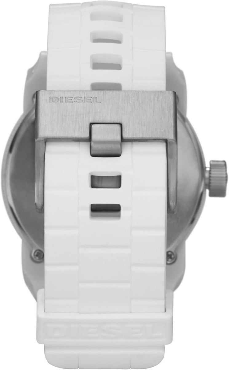 Diesel Double Down Silicone Three-Hand Analog Men's Watch, Big Face Watch for Men
