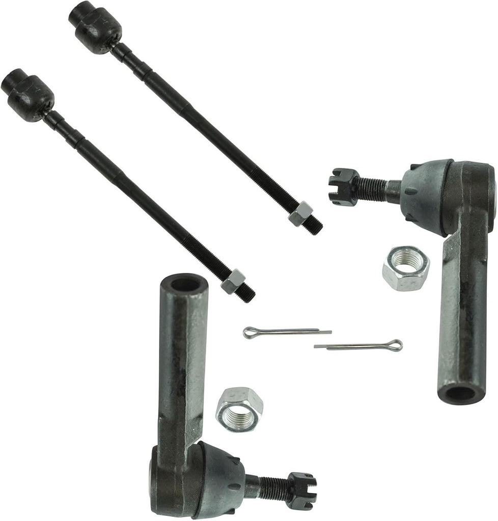 TRQ Inner Outer Driver and Passenger Side Tie Rod Set 4 Piece