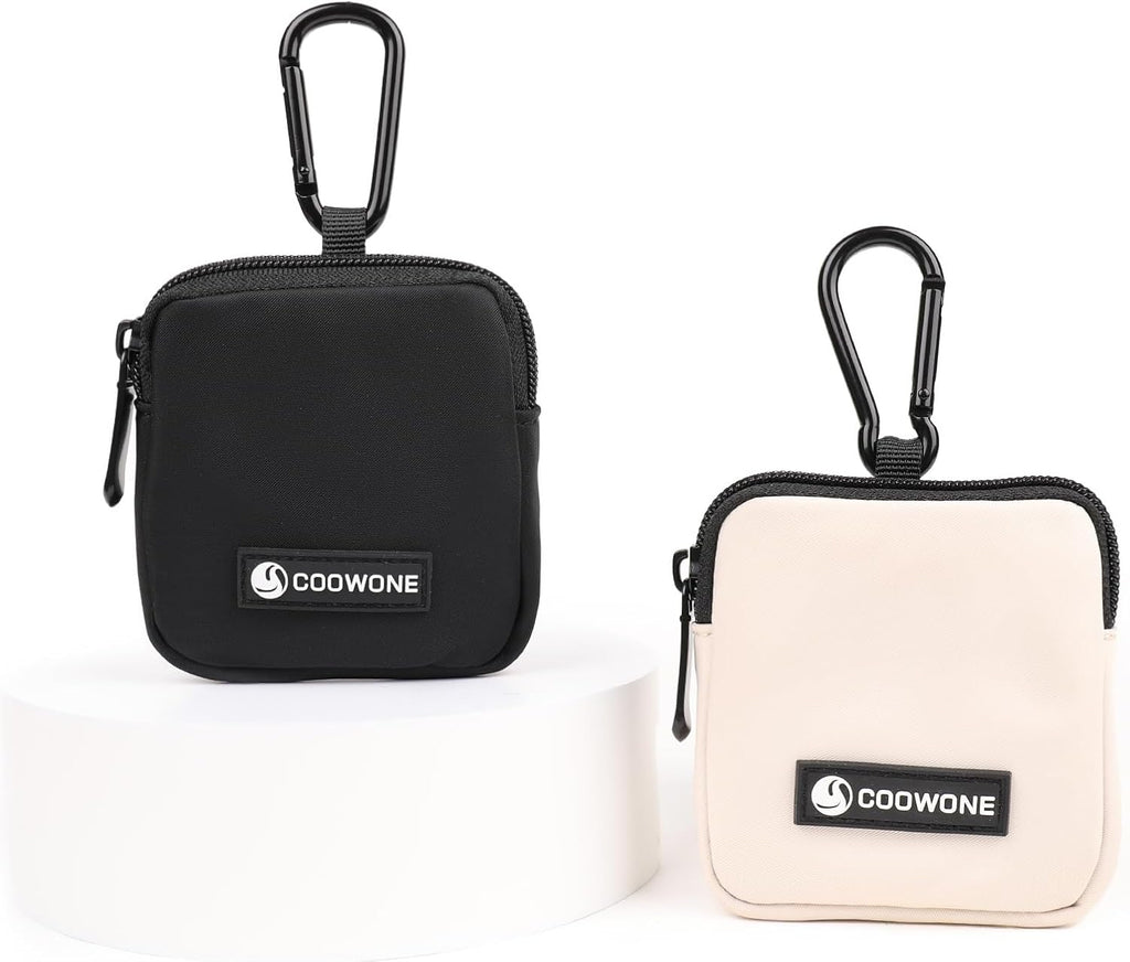 Dog Treat Pouch 2 PCS, Waterproof Small Dog Treat Bag for Leash, Hands Free Dog Walking Bag with Carabiner, Dog Poop Bag