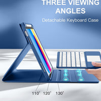 Funda con Teclado Harvopu para iPad 11" (A16) / iPad 10.ª Gen - Azul Marino