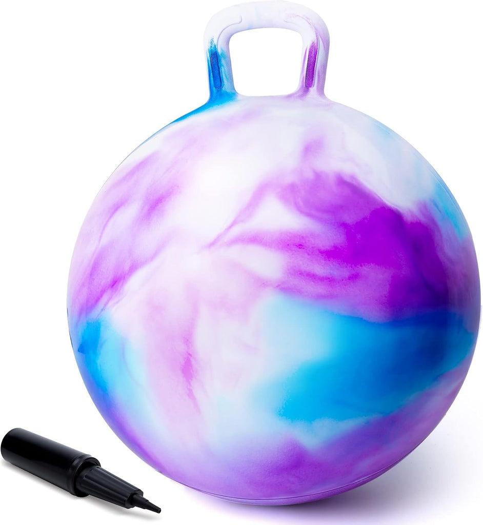 ZOOJOY Hopper Ball, Hopping Toys for Kids, 18inch Bouncy Ball with Handle for Boys Girls Aged 3-8, Inflatable Clouds Bou