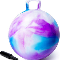 ZOOJOY Hopper Ball, Hopping Toys for Kids, 18inch Bouncy Ball with Handle for Boys Girls Aged 3-8, Inflatable Clouds Bou