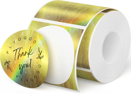 2-Inch Round Holographic Thermal Sticker Labels, with Rainbow Wave Deign, for Every Tags, Custom DIY Logo Applications,