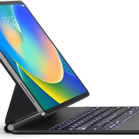 Funda con Teclado runelk para iPad Air 11" (M4/M3/M2) y Pro 11" - Negro Carbón