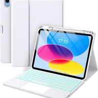 Funda con Teclado Harvopu para iPad 11" (A16) / iPad 10.ª Gen - Blanco
