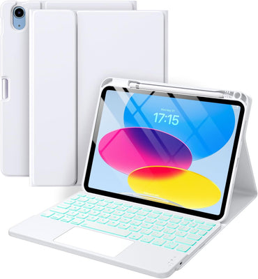 Funda con Teclado Harvopu para iPad 11" (A16) / iPad 10.ª Gen - Blanco