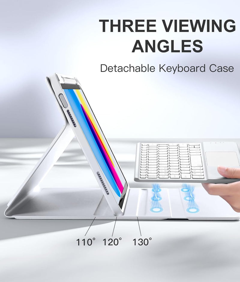Funda con Teclado Harvopu para iPad 11" (A16) / iPad 10.ª Gen - Blanco